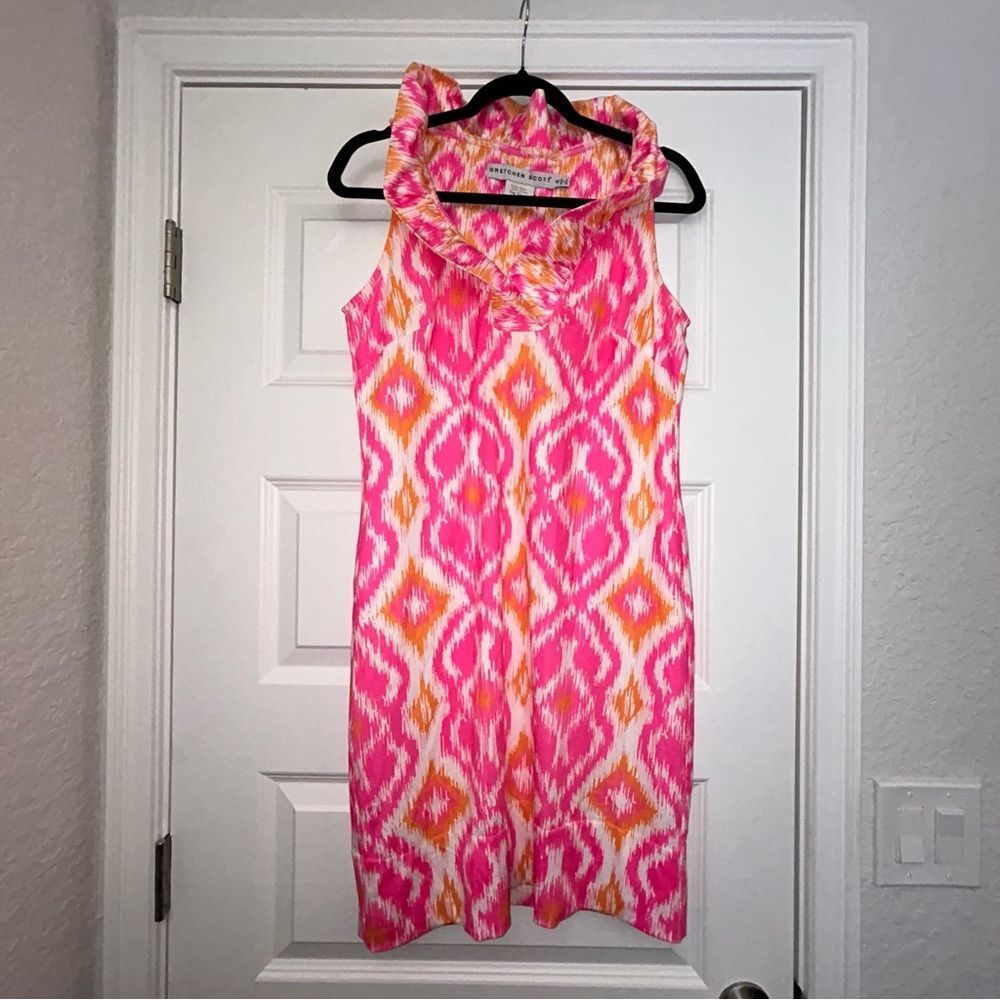 Gretchen Scott Designs Pink & Orange Ikat Halter Dress - Picture 4 of 9